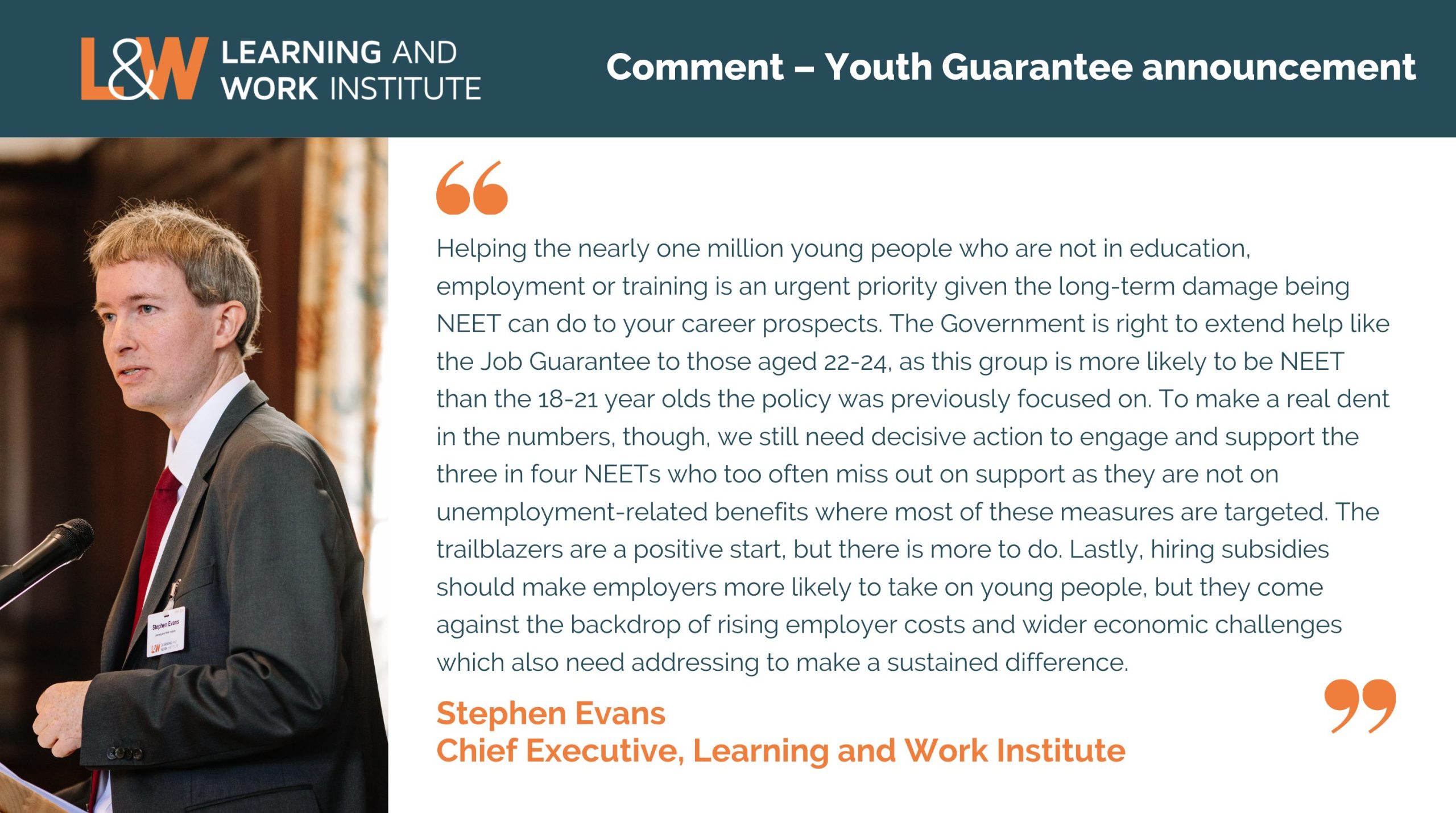 Responding to the Government's announcement on expanding opportunities ...